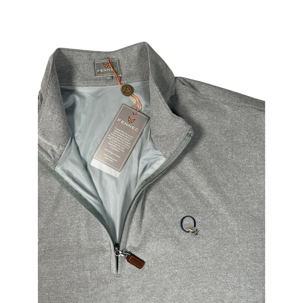 Fennec Golf Quail Hollow Windshirt Mens XXL Gray Micro Suede Long Sleeve NWT
